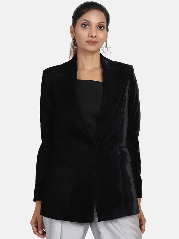 Velvet Blazer - Black