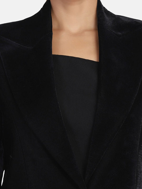 Velvet Blazer - Black