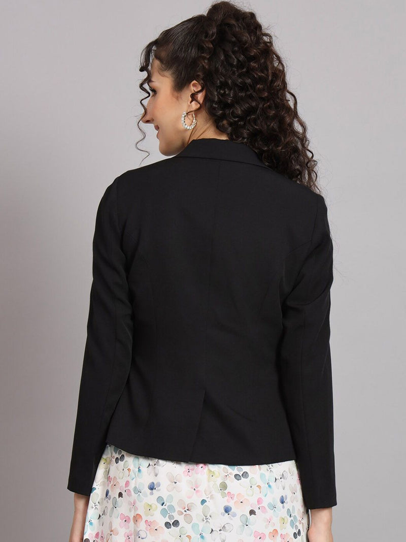 Short Notch Collar Blazer - Black