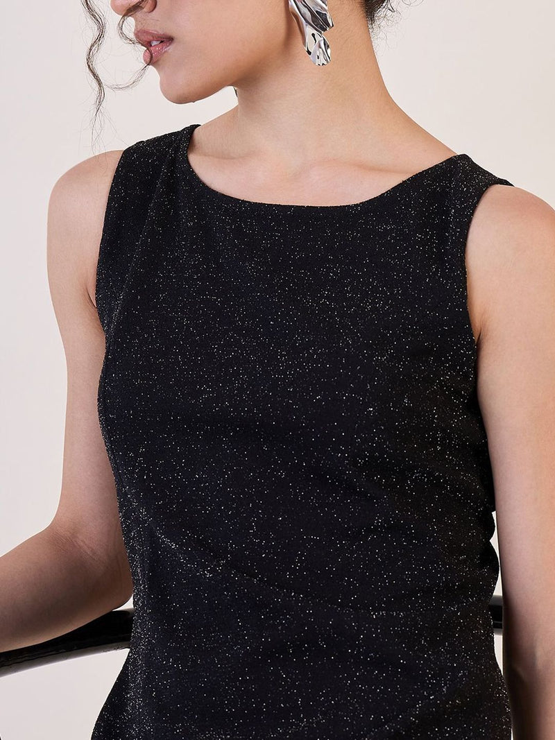 Black Shimmer Sheath Dress