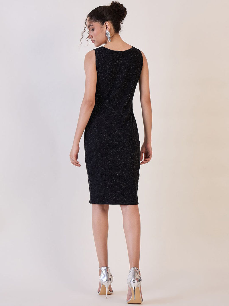 Black Shimmer Sheath Dress