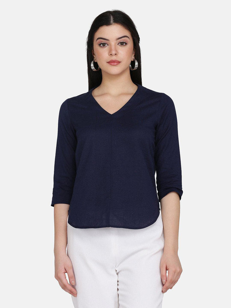 Cotton Top For Women - Navy Blue