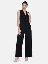 Black Poly Crepe Jumpsuit