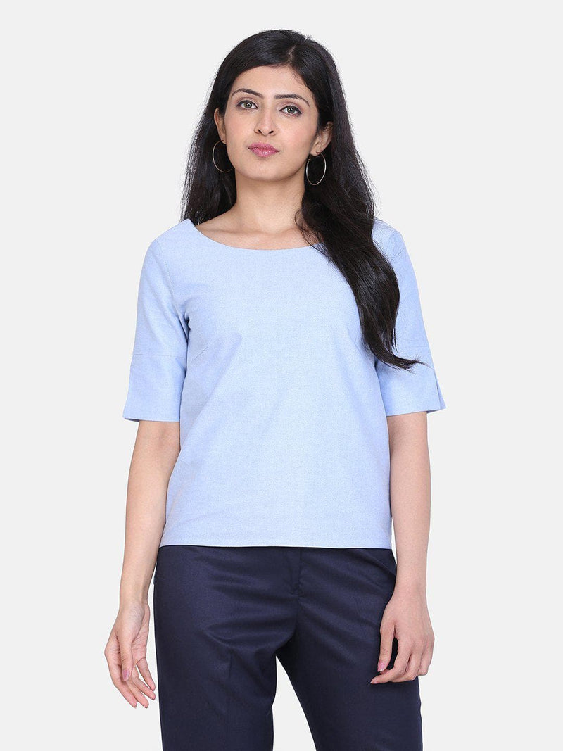 Cotton Top For Women - Sky Blue