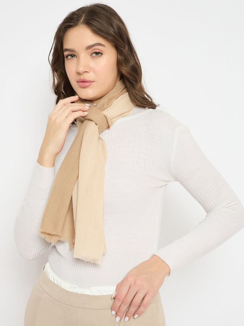 Beige Tone Ombre Woolen Rectangular Stole