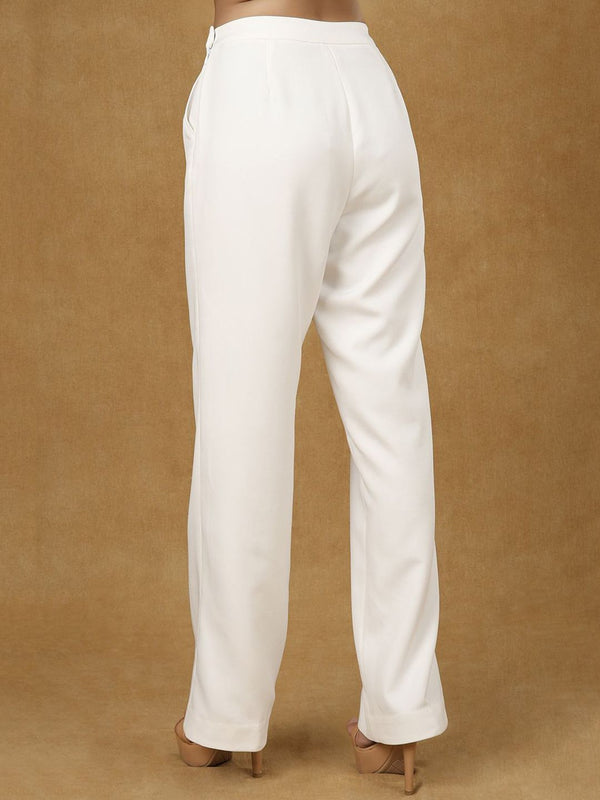 White High Waist Trouser