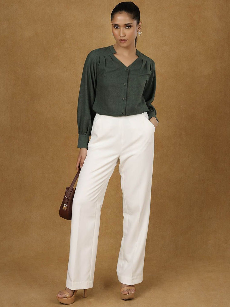 White High Waist Trouser