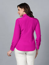 Collared Crepe Shirt- Pink