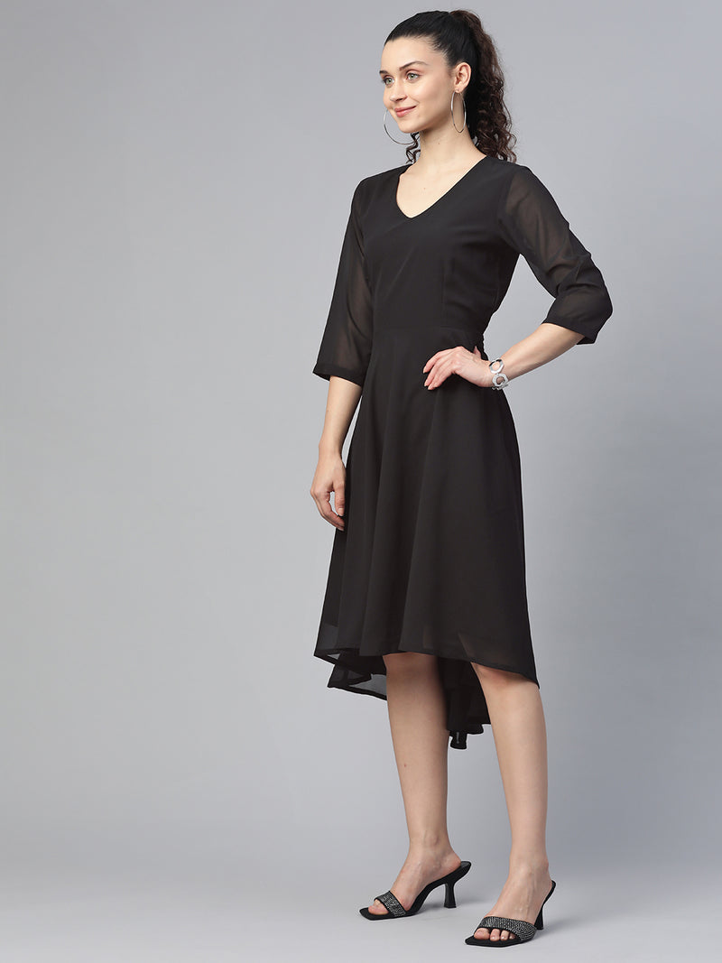 A line  Dress - Black