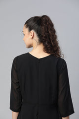 A line  Dress - Black